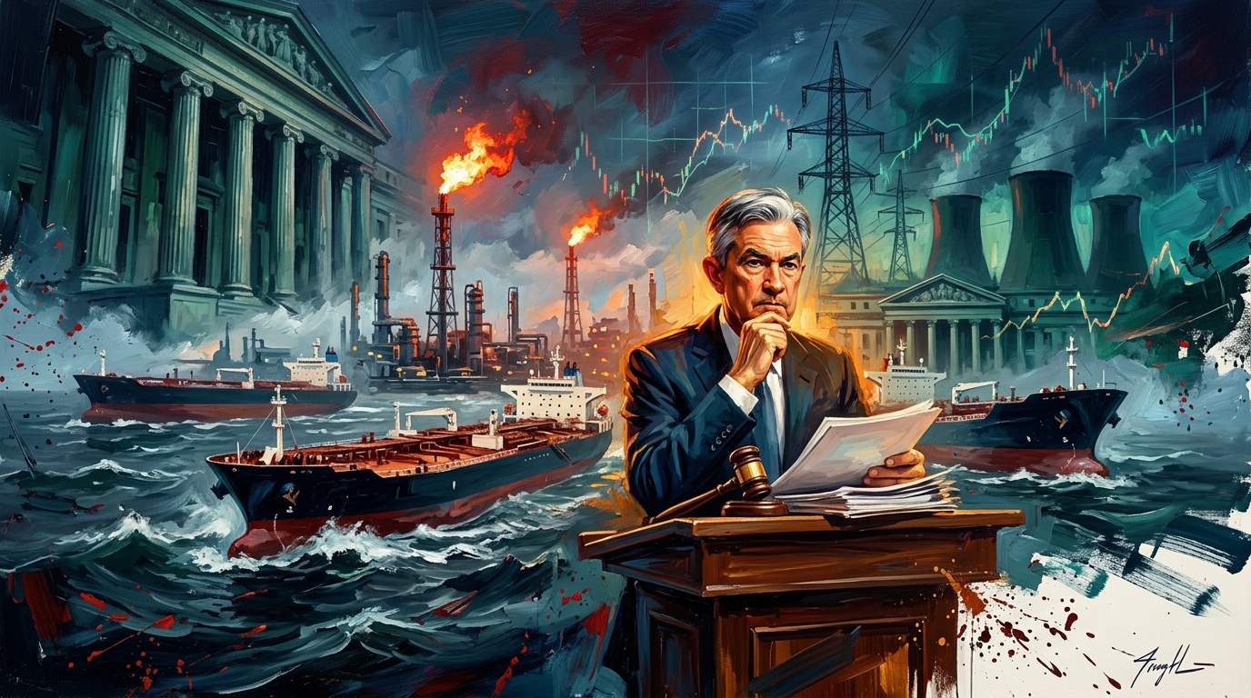 Oil tankers navigate stormy seas as central bankers deliberate interest rate hikes amid surging energy prices.